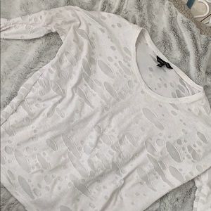 White patterned long sleeve